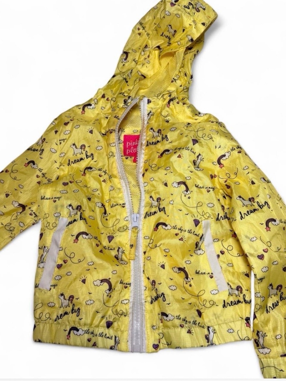 Yellow Unicorn Hooded Rain Jacket for Kids